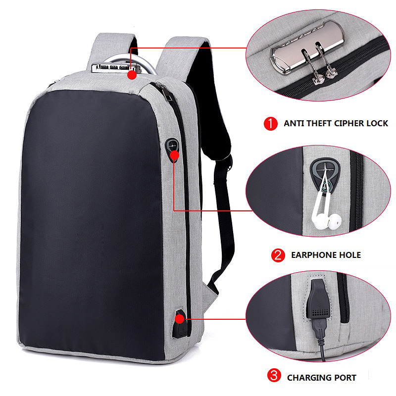 USB laptop backpack