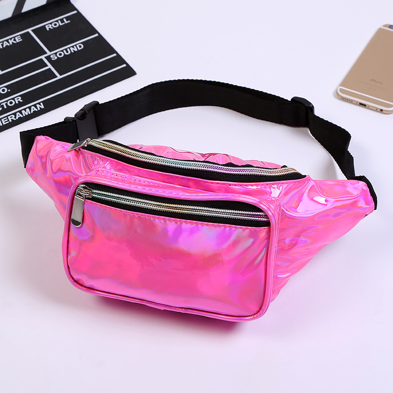 Wholesale fashion holographic big capacity custom fanny pack