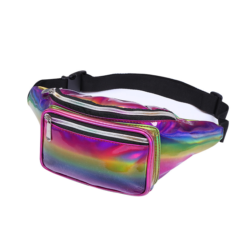 Wholesale fashion holographic big capacity custom fanny pack
