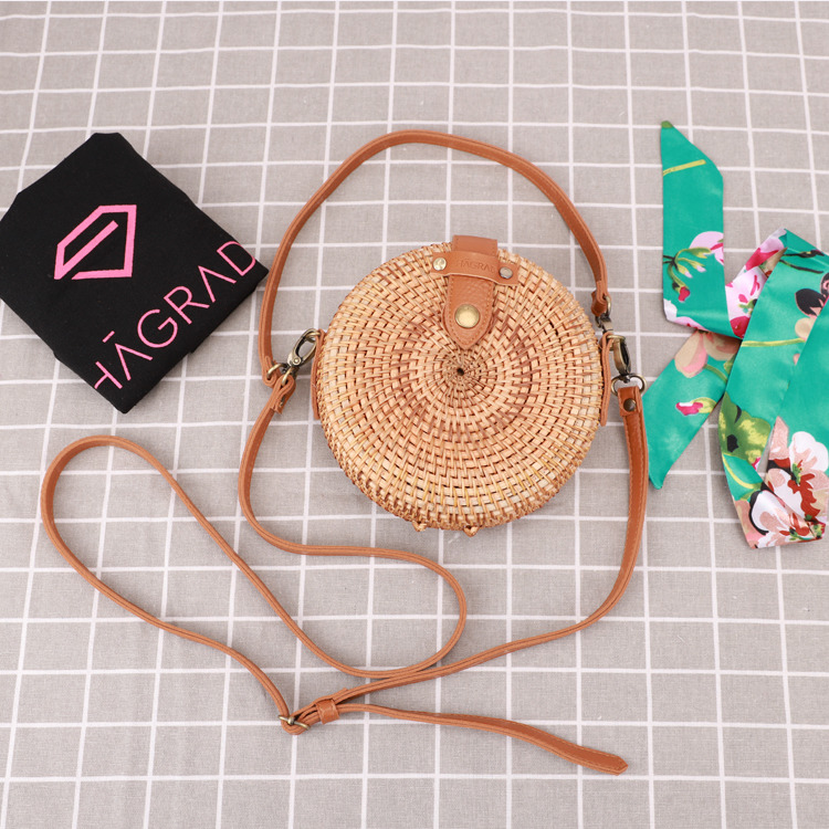 2020 hot sale custom rattan bag with scarf canvas bag