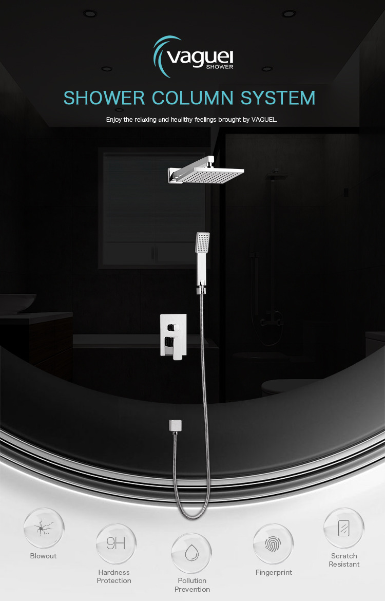 Hot selling sanitary ware ABS square rain shower faucet
