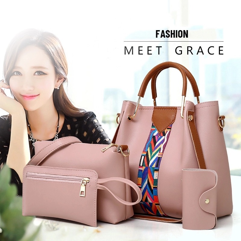 2020 Canton Fair fashion Lady Bag sets PU Handbags 4 Pcs in 1 Set
