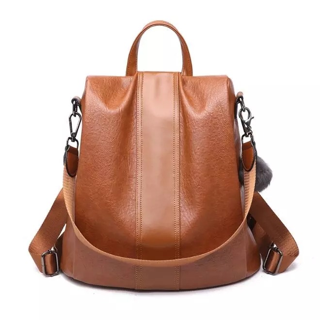 2020 Canton Fair Wholesale Anti Theft Women Fashion Nylon Pu Leather Backpack