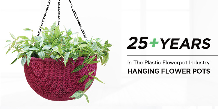 Outdoor garden half round plastic hanging baskets planter flower pots