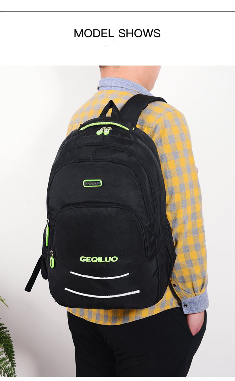 可定制LOGO便宜学生礼品涤纶黑色背包