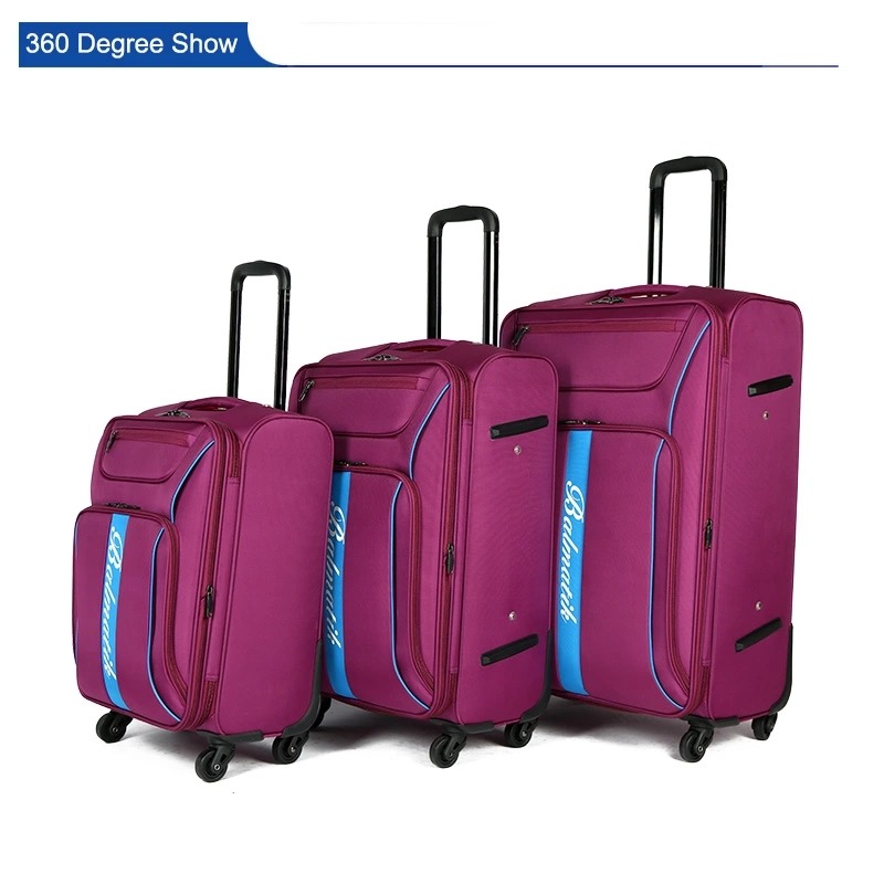 2020 canton fair 20 24 28 inch 4 wheels Custom Nylon 3 pcs set Travel luggage suitcase