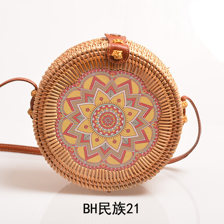 2020 online canton fair hot sale printing rattan bag