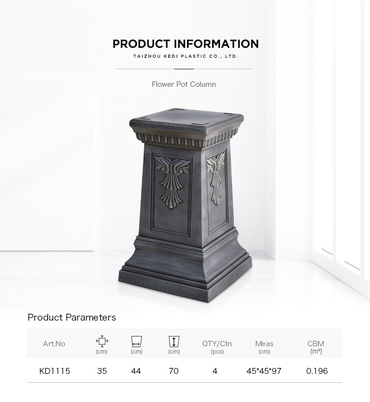 Wholesale outdoor decorative plastic column for flower pots
