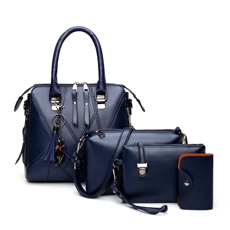 2020 Canton Fair wholesale Pu shoulder bag set women clutch purse 4pcs handbags set