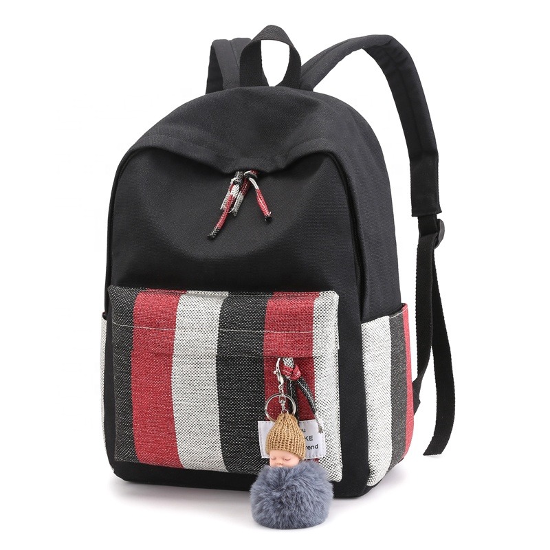 Custom Canvas School backpack Student teen girl backpack