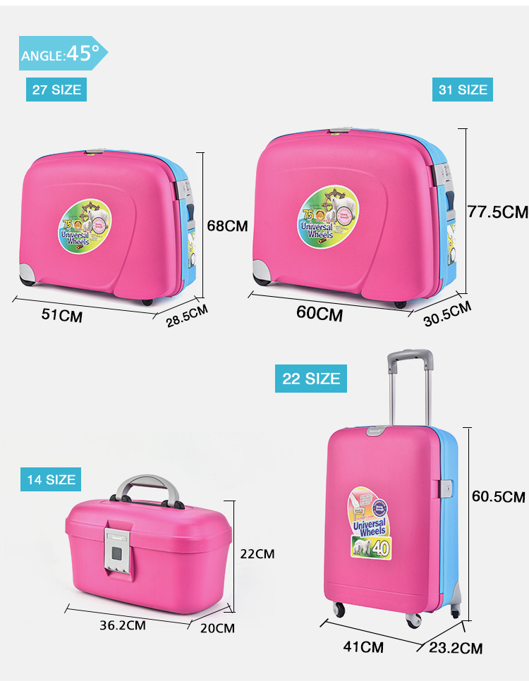 BUBULE PP 4PCS Luggage Trolley Travel Bag Suitcase Set