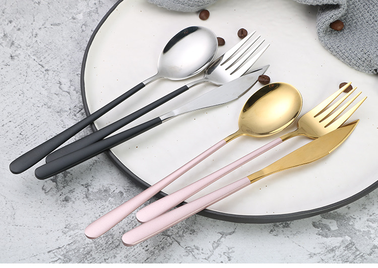 Metal Price Gold Forks Chopsticks Stainless Steel Gold Knife Fork Spoon Set