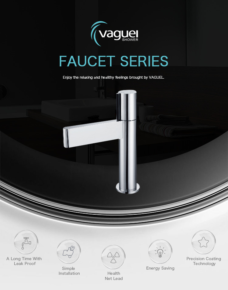 Waterfall bath room wash hand wall brass garden tap basin faucet