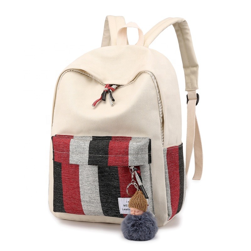Custom Canvas School backpack Student teen girl backpack