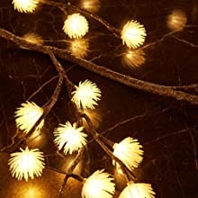 Lighted Garland Icy Flower