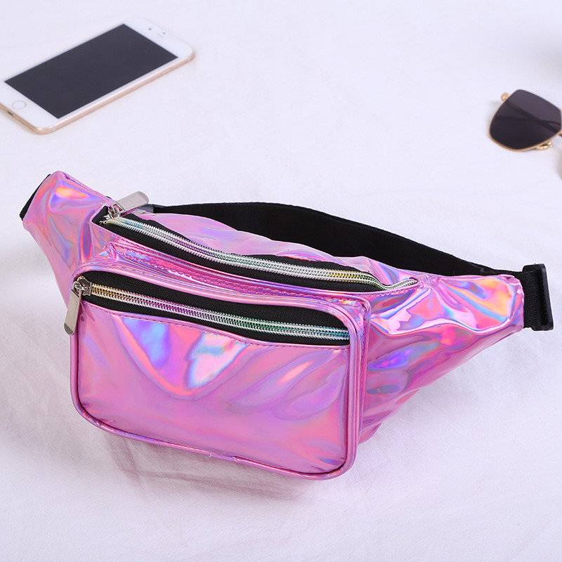 Wholesale fashion holographic big capacity custom fanny pack