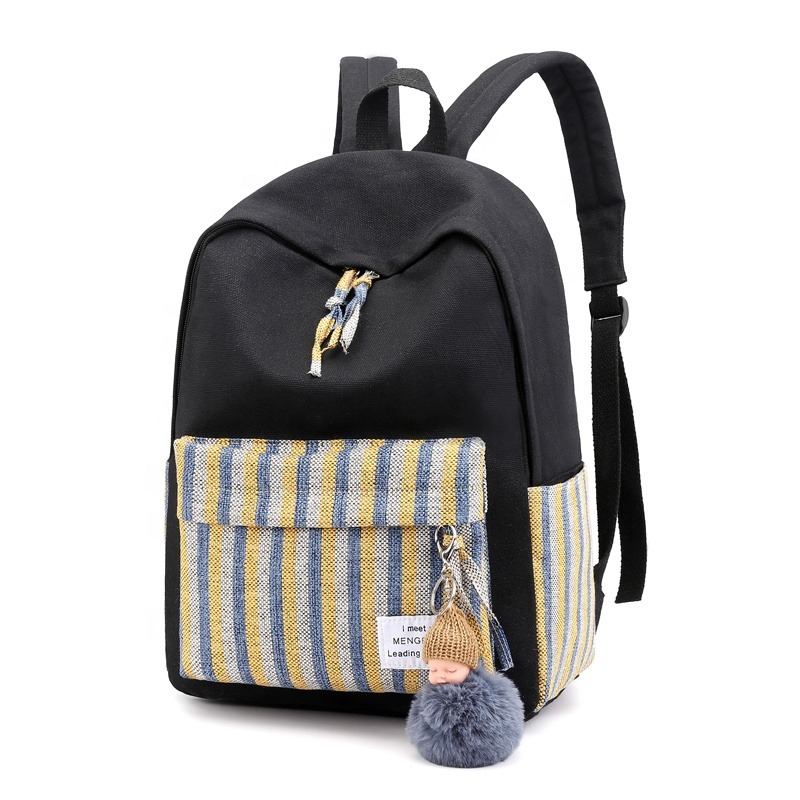 Custom Canvas School backpack Student teen girl backpack