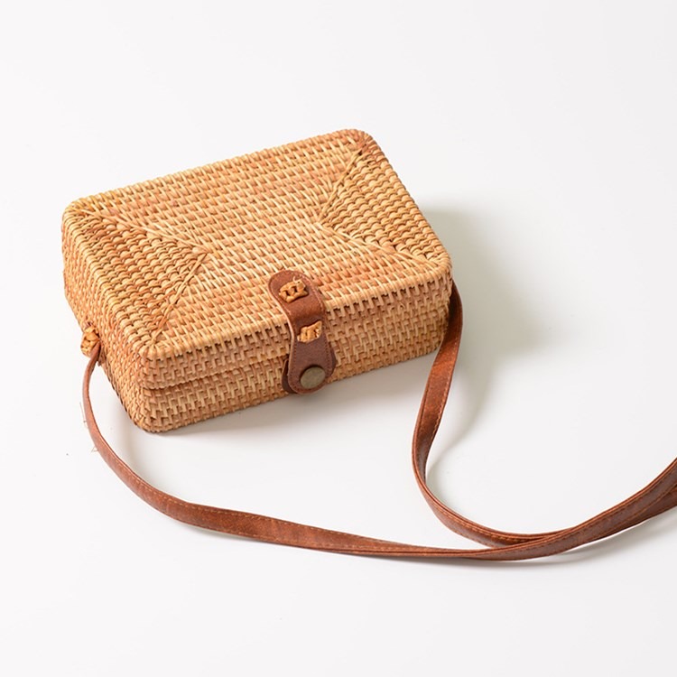 rectangle rattan bag straw bag
