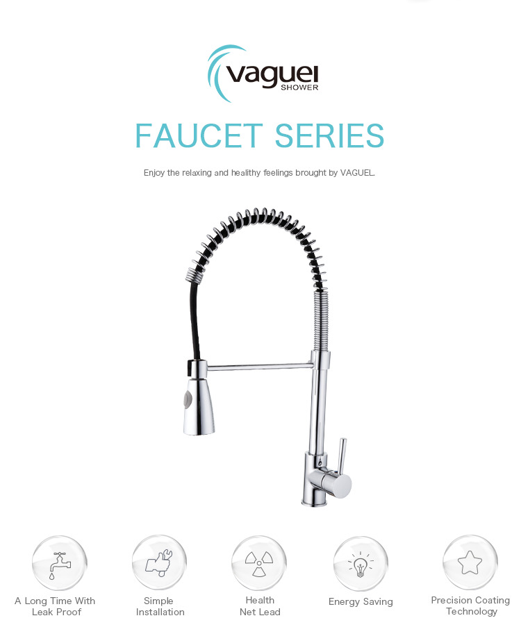 Sink mounted pull out sink faucet kitchen tap