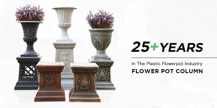 Ludu roman style plastic outdoor decorative column for flower pot