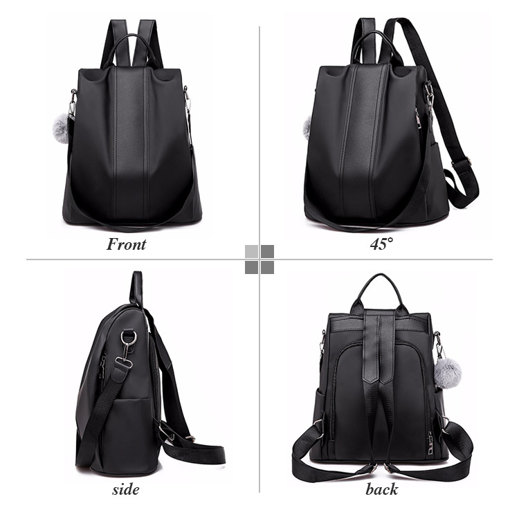 women fashion zipper PU Leather high quality shoulder school bag ladies backpack