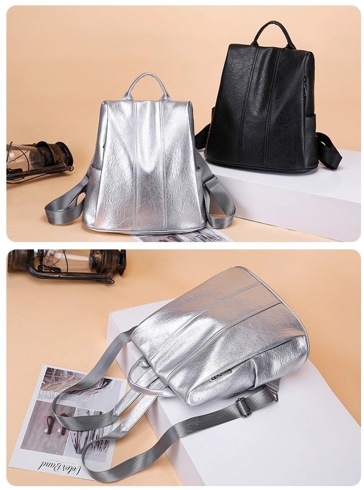 2020 Canton Fair Wholesale Anti Theft Women Fashion Nylon Pu Leather Backpack