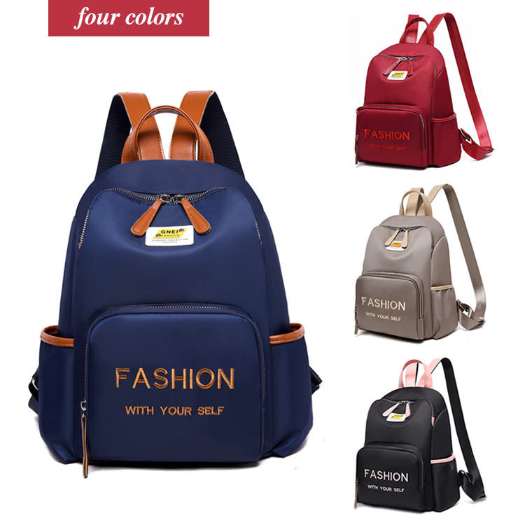 custom women Nylon anti theft backpack