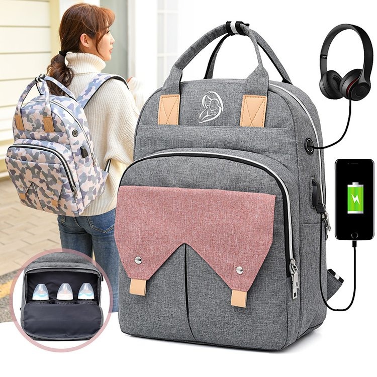 2020 online canton fair multifunction mummy bag backpack milk bag