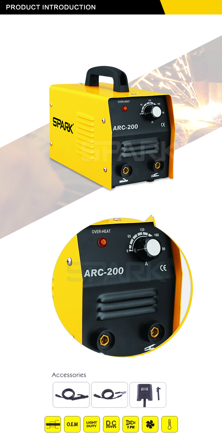 Korea family use portable handy stainless steel metal soudure 200a ac 220v arc 200 inverter welder welding machine