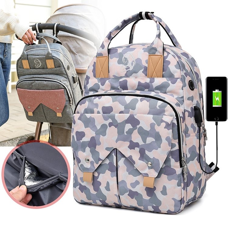 2020 online canton fair multifunction mummy bag backpack milk bag