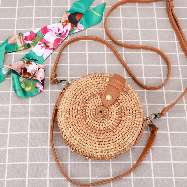 2020 hot sale custom rattan bag with scarf canvas bag