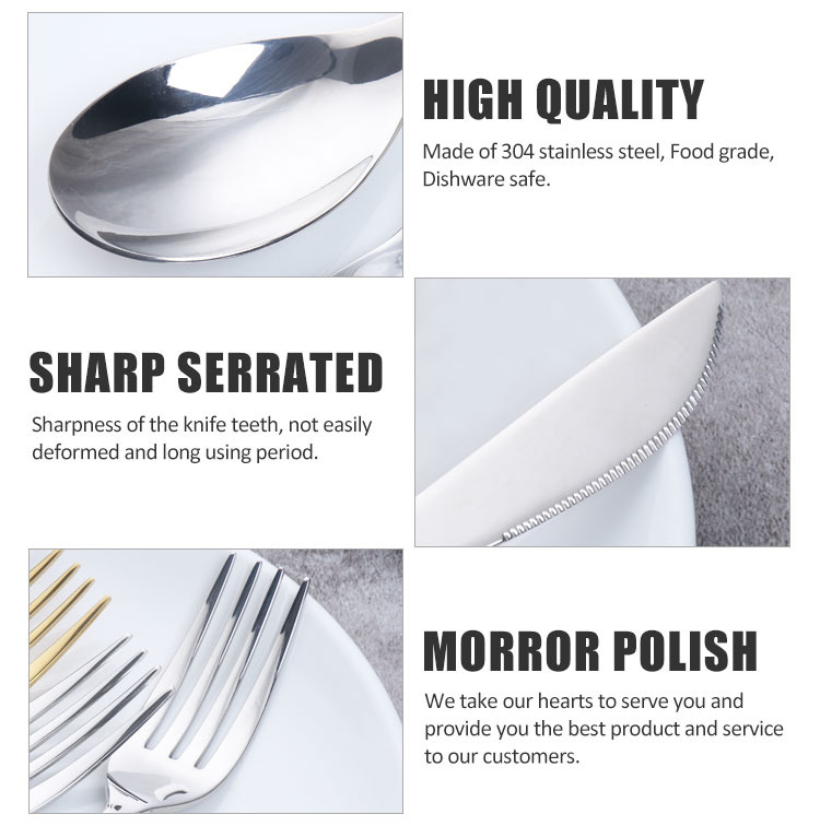 Stainless Steel Silver Plated Stylish Custom Silverware Flatware Cutlery Set