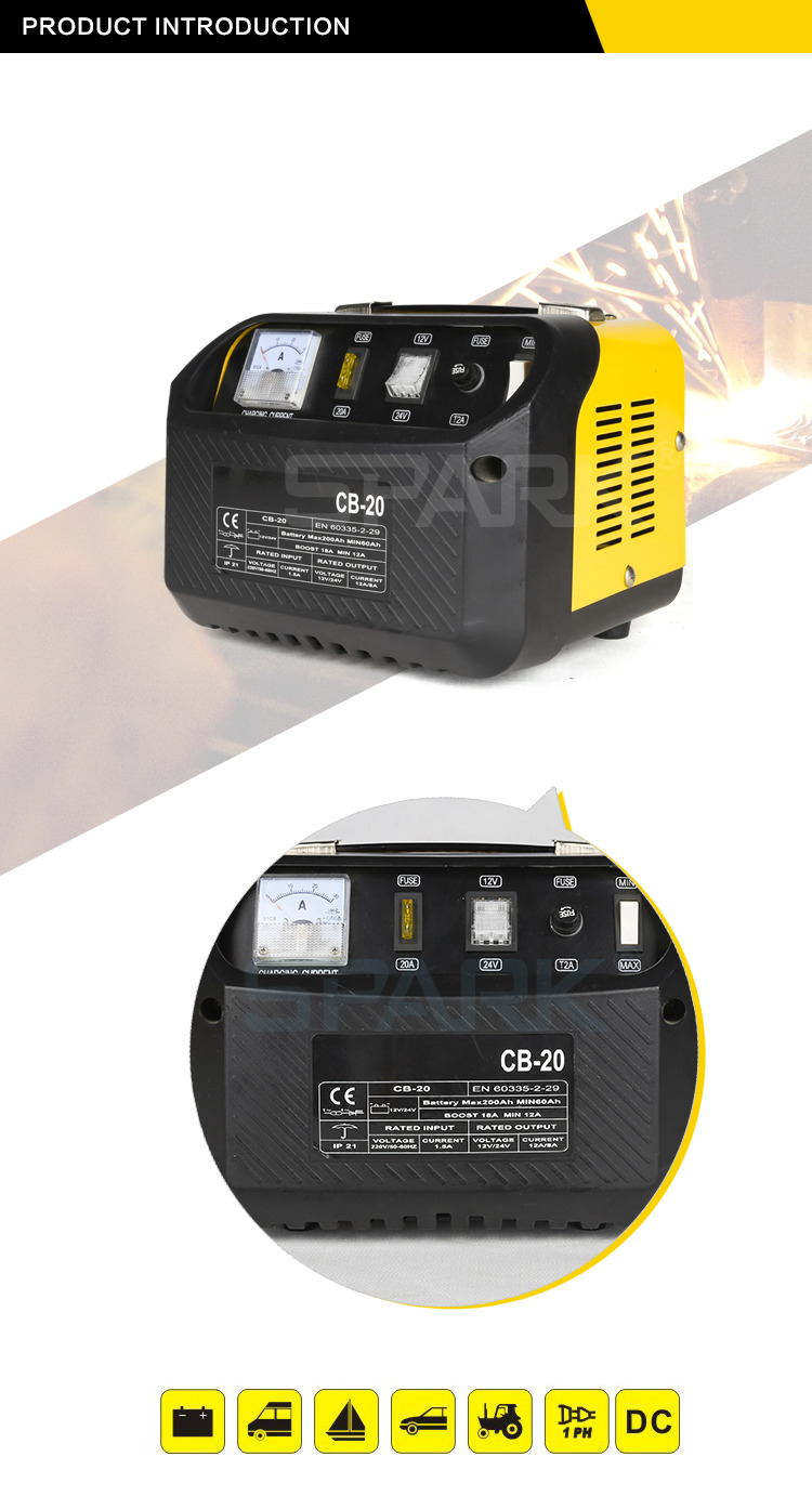 12v 24v automatic 12v/24v cb-10 cb-20 cb-30 car battery charger