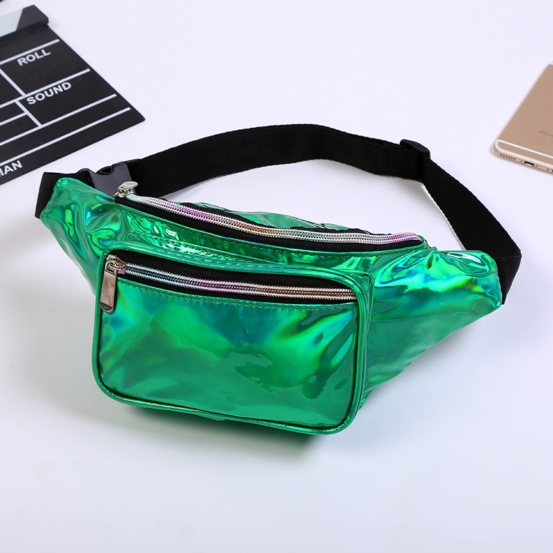 Wholesale fashion holographic big capacity custom fanny pack