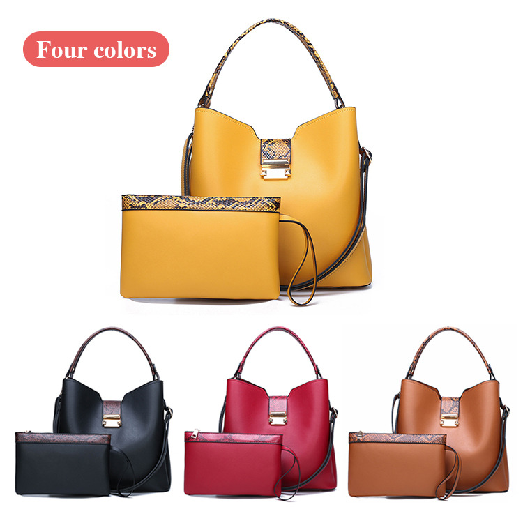 Wholesale PU Leather 2 PCS Handbag Set