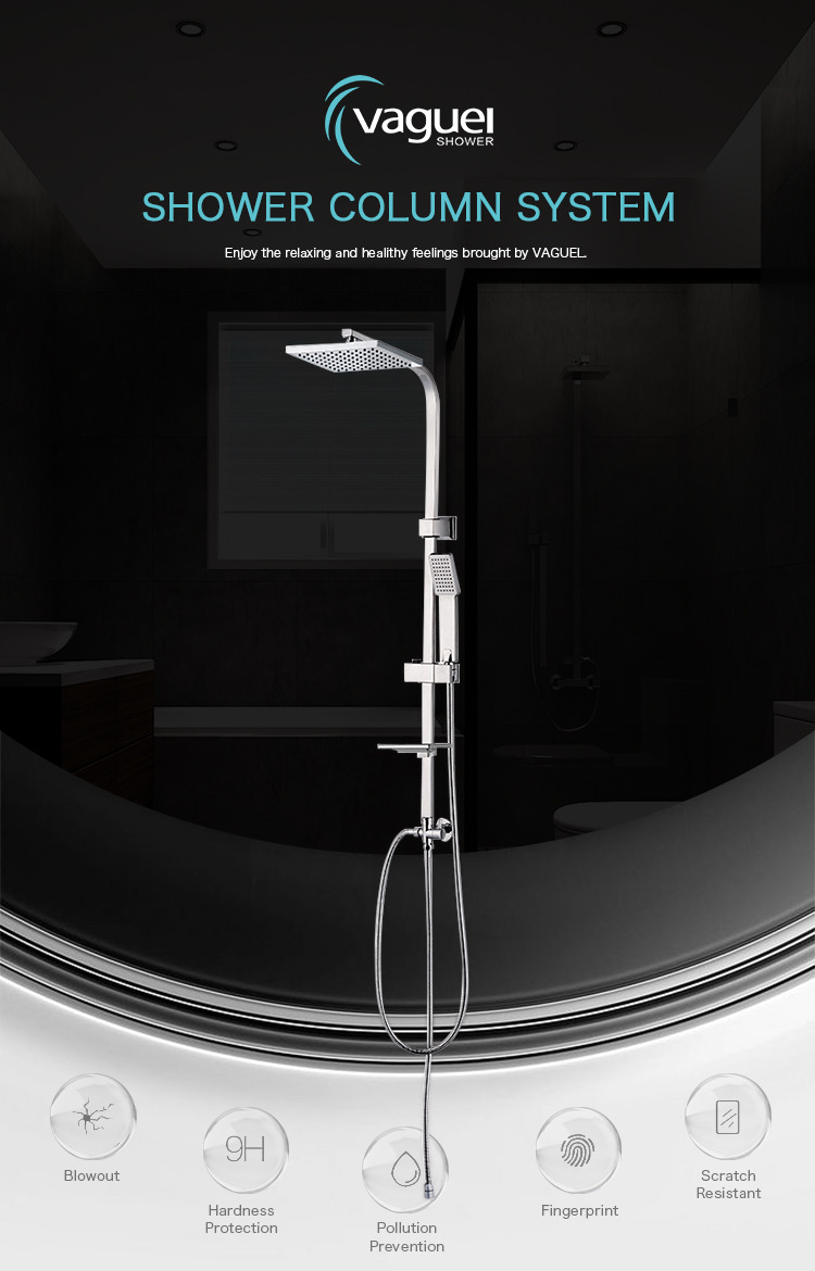 Factory popular square stainless steel shower faucet