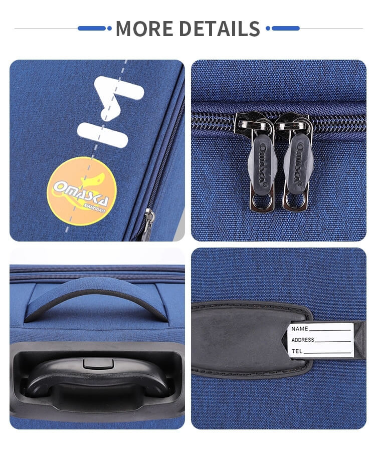 2020 Canton Fair Custom Printing 3 pcs 20 24 28 Nylon Carry-on Soft Business Trolley Travel Luggage Set