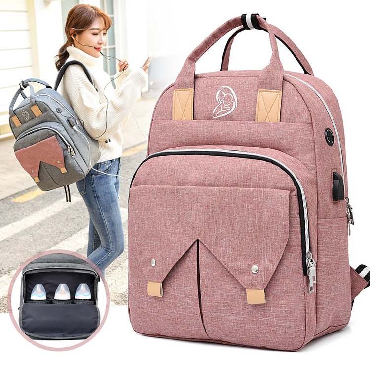 2020 online canton fair multifunction mummy bag backpack milk bag