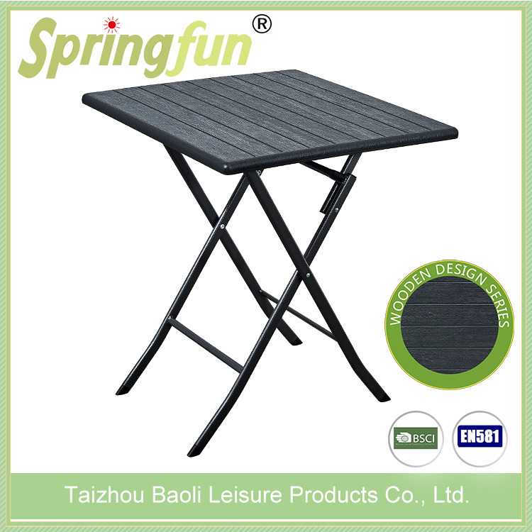 New Design HDPE Plastic Wooden Design Garden Balcony Lounge Patio Garden Tables