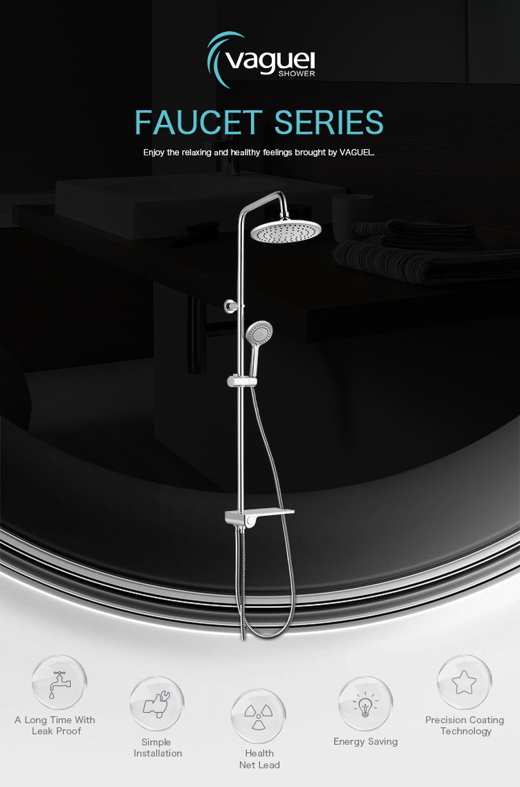 Wall mounted stainless steel full body shower system