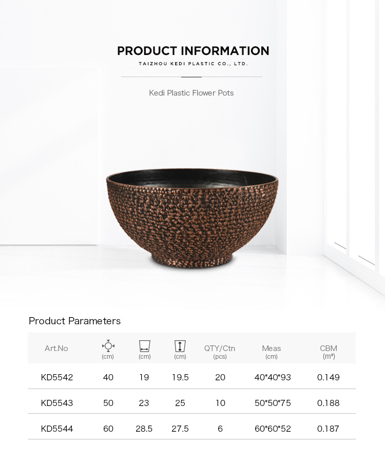 Wholesale outdoor garden bowl shape plastic flower pot planter