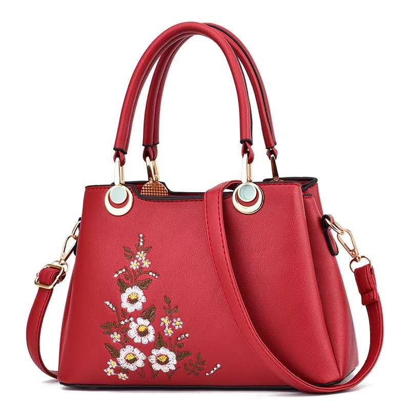 Embroidered women backpack