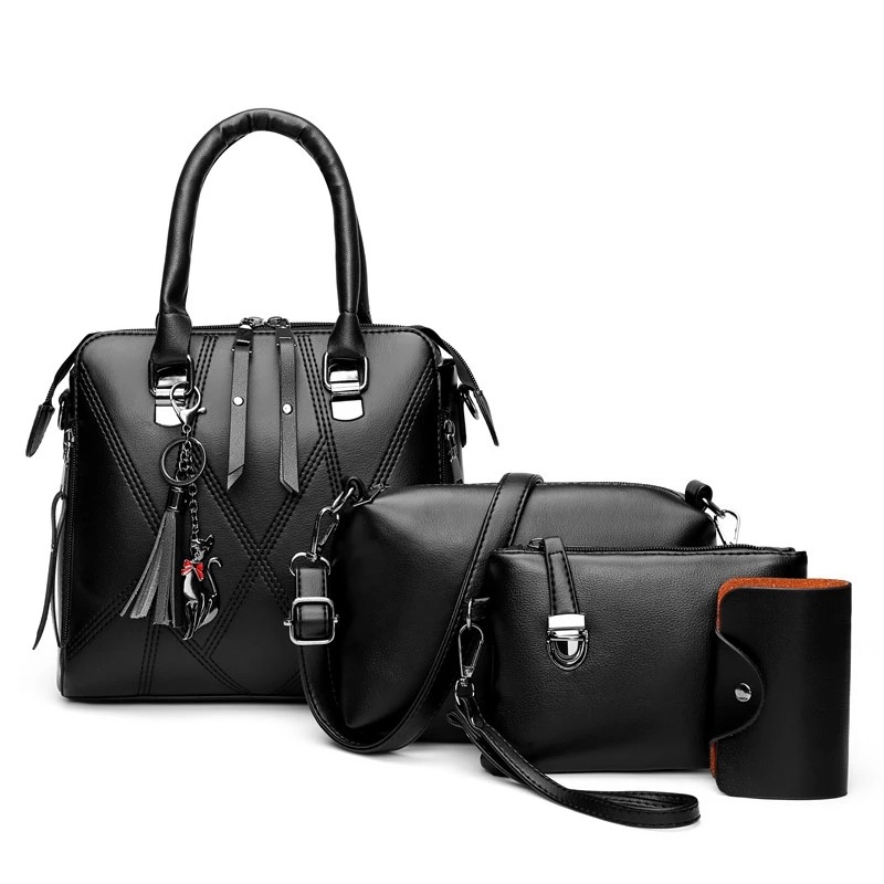2020 Canton Fair wholesale Pu shoulder bag set women clutch purse 4pcs handbags set