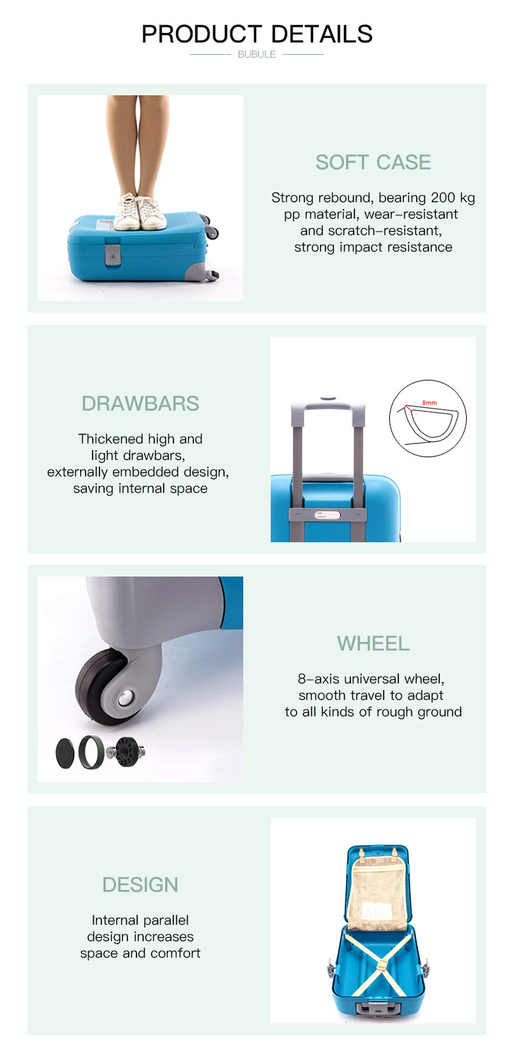 BUBULE New Design PP 5PC Travel Luggage Set Trolley Suitcase