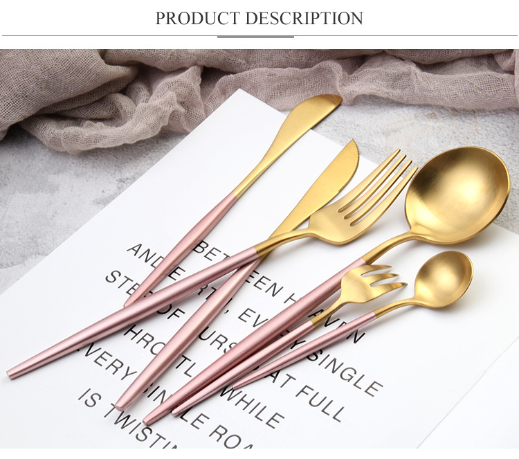 Wholesale 72 Piece Dinnerware Set 18/10 Gold Plated Stainless Steel Flatware