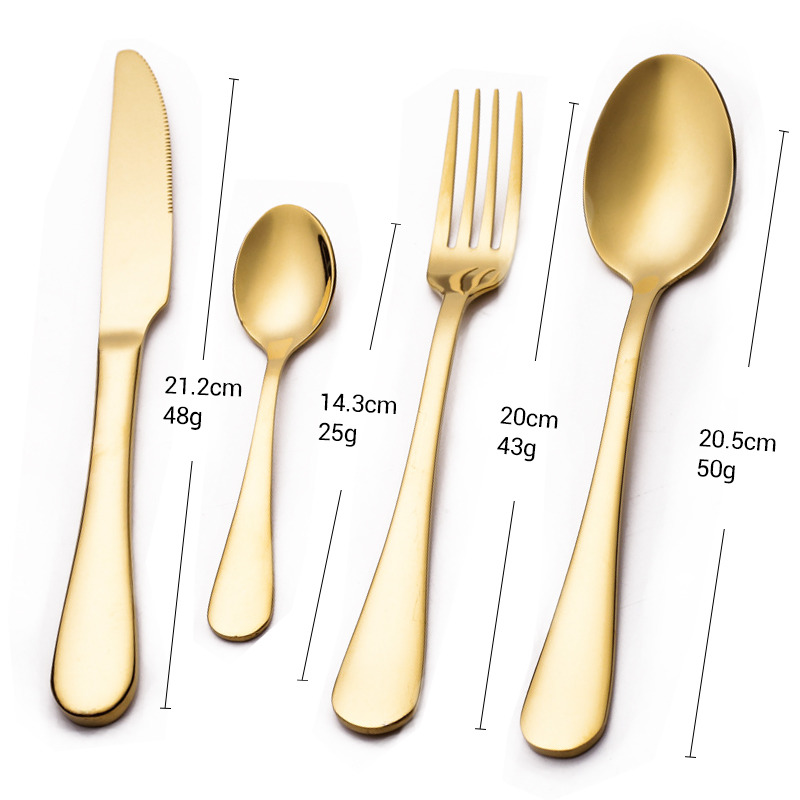 Stainless Steel Gold Spoon Gold Flatware Gold  Cutlery Set