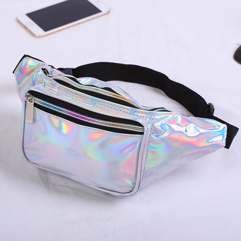 Wholesale fashion holographic big capacity custom fanny pack