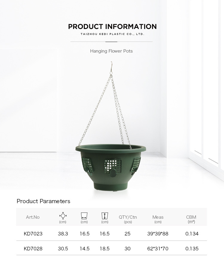 Wholesale garden plastic hanging flower basket pots for plants