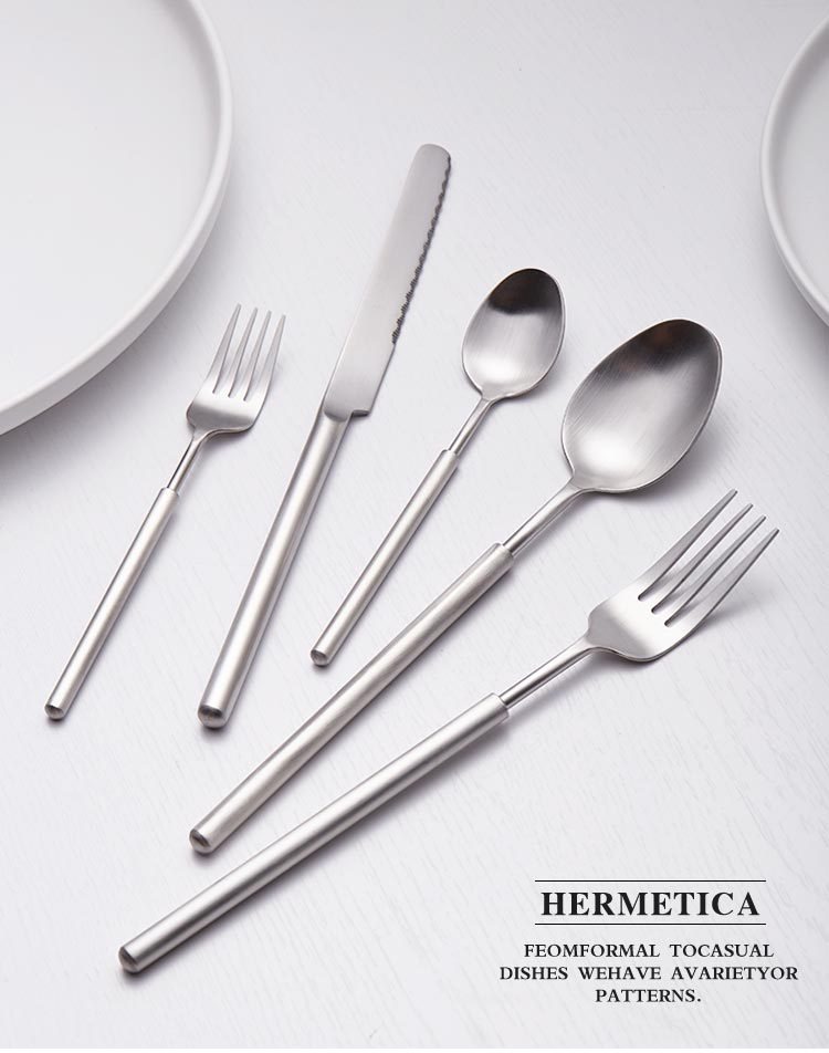 New Arrival Gentleman Leon Design Wedding Event Souvenirs Flatware 18/10 Stainless Steel Black Cutlery Set