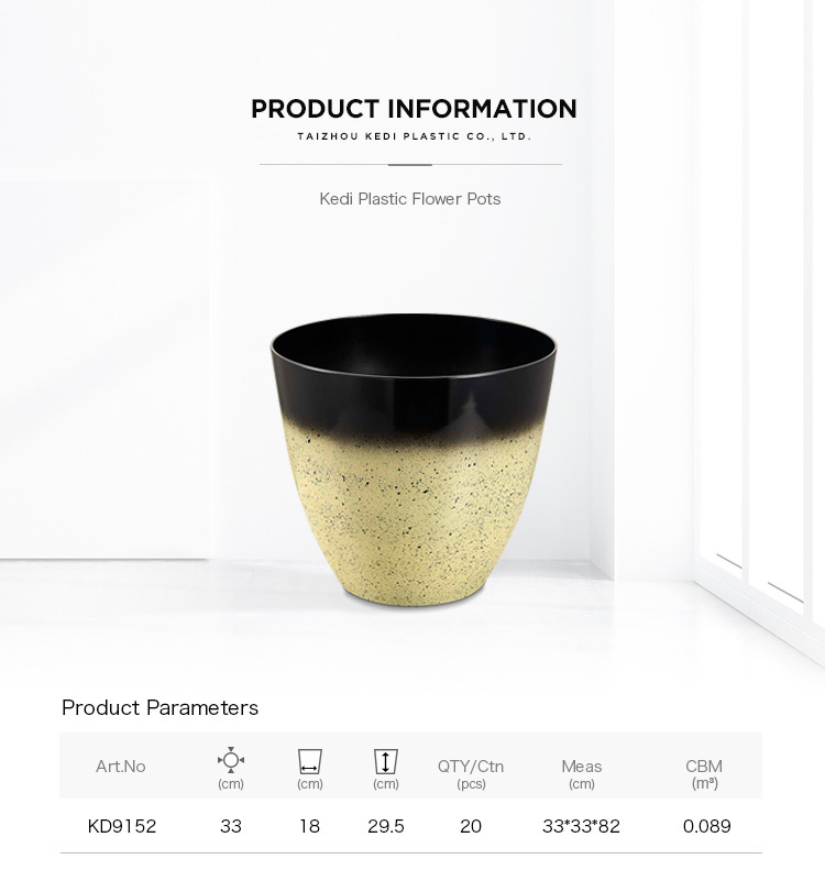 Wholesale home plastic round containers flower pot for plant